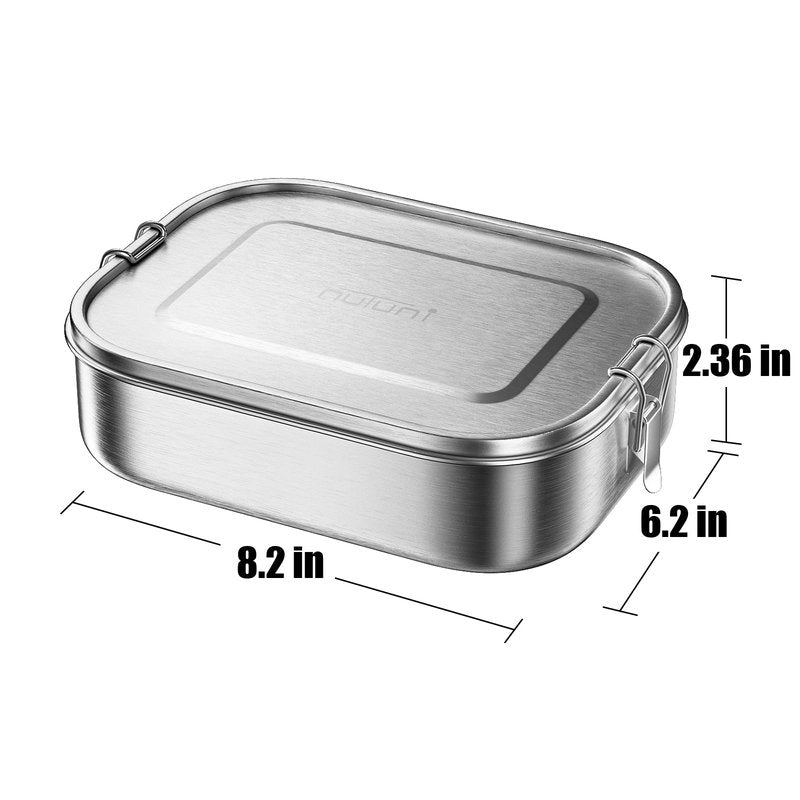 NUTUNI Large Lunch Box for Adults and Kids, 47oz Stainless Steel Food container, 1400ML Leak-Proof Metal Bento Box, Food Storage Contaniers For School, Travel, Work
