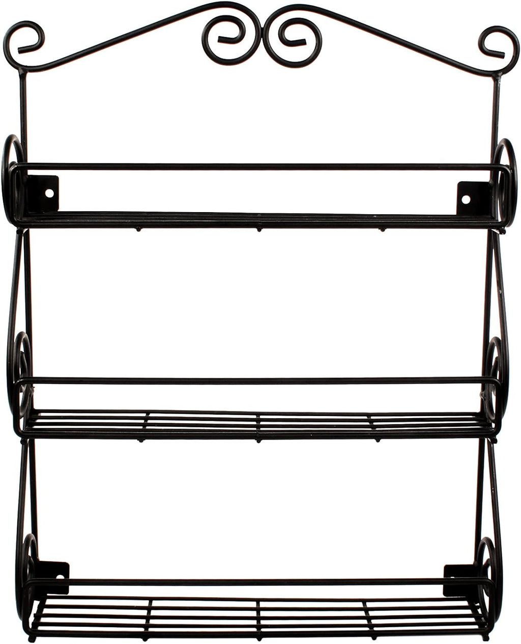 Spectrum Diversified Scroll Wall-Mounted Spice Rack Organizer - 3-Tier Design for Kitchen & Cabinet Storage