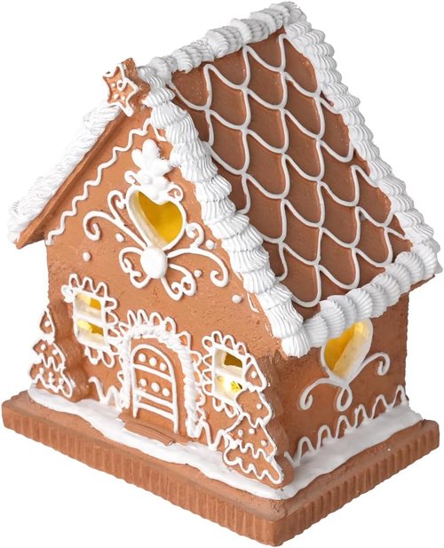 Gingerbread House | Light-Up Christmas Decor | Festive 8.5-Inch Gingerbread Village Decoration