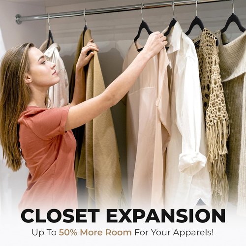 Modern Space Velvet Hangers - 200 Pack Slim Space-Saving Design for Shirts, Pants & Dresses