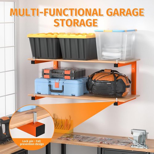 6 Pack Lumber Storage Rack - Heavy-Duty Wall-Mounted Wood Organizer | 1320 lb Capacity | Indoor/Outdoor Use