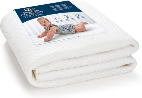 HALO Crib Mattress Cover - Breathable Quilted Mesh, Waterproof, Universal Fit for Cribs & Toddler Beds