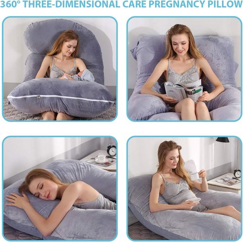 BATTOP Pregnancy Pillow - Full Body Maternity Support with Removable Washable Cover | Ideal for Back, Hips, Legs, Belly