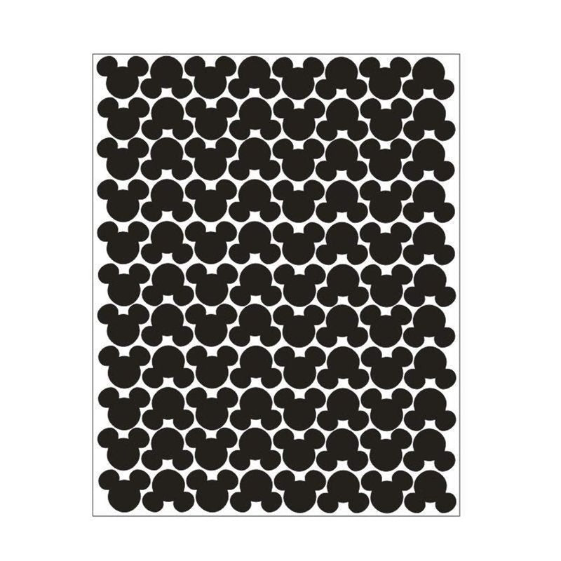 176pcs Cartoon Mickey Mouse Head Art Wall Decals for Kids Room Boy Bedroom Vinyl Wall Decor Nursery Kids Wall Stickers (Black)