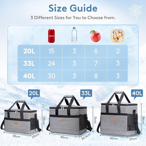 Lifewit Cooler Bag - Insulated, Collapsible Tote for 30-60 Cans | Leakproof Design for Camping & BBQ