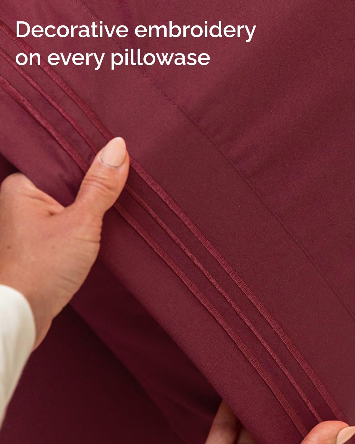 Skiennix Twin XL Sheet Set - Comfy Cooling Bed Sheets with Deep Pockets - Soft, Wrinkle-Free, Burgundy