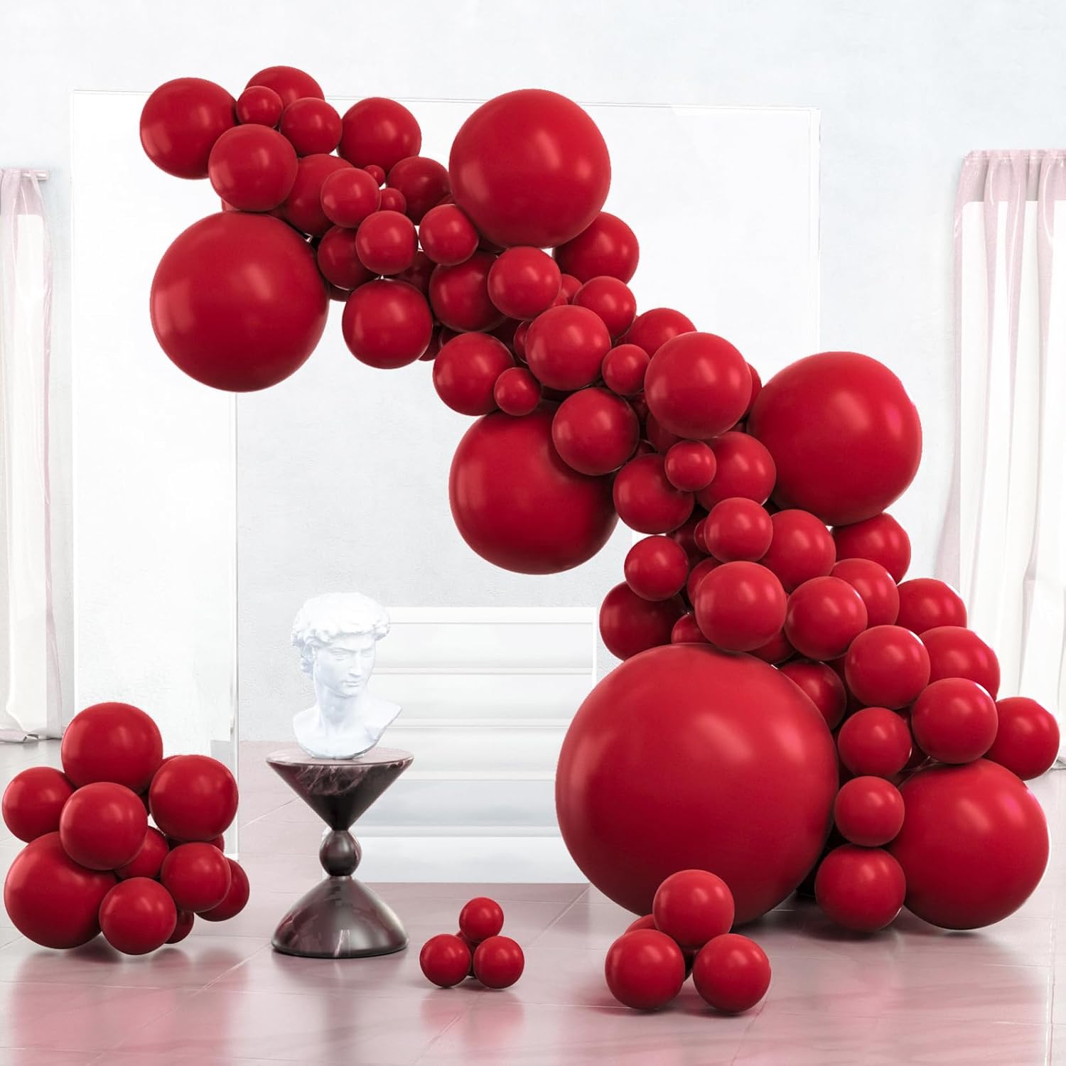 PartyWoo Maroon Balloon Arch Kit - 127 Pcs in Various Sizes for Graduation, Valentine's Day & Weddings | Dark Red & Burgundy