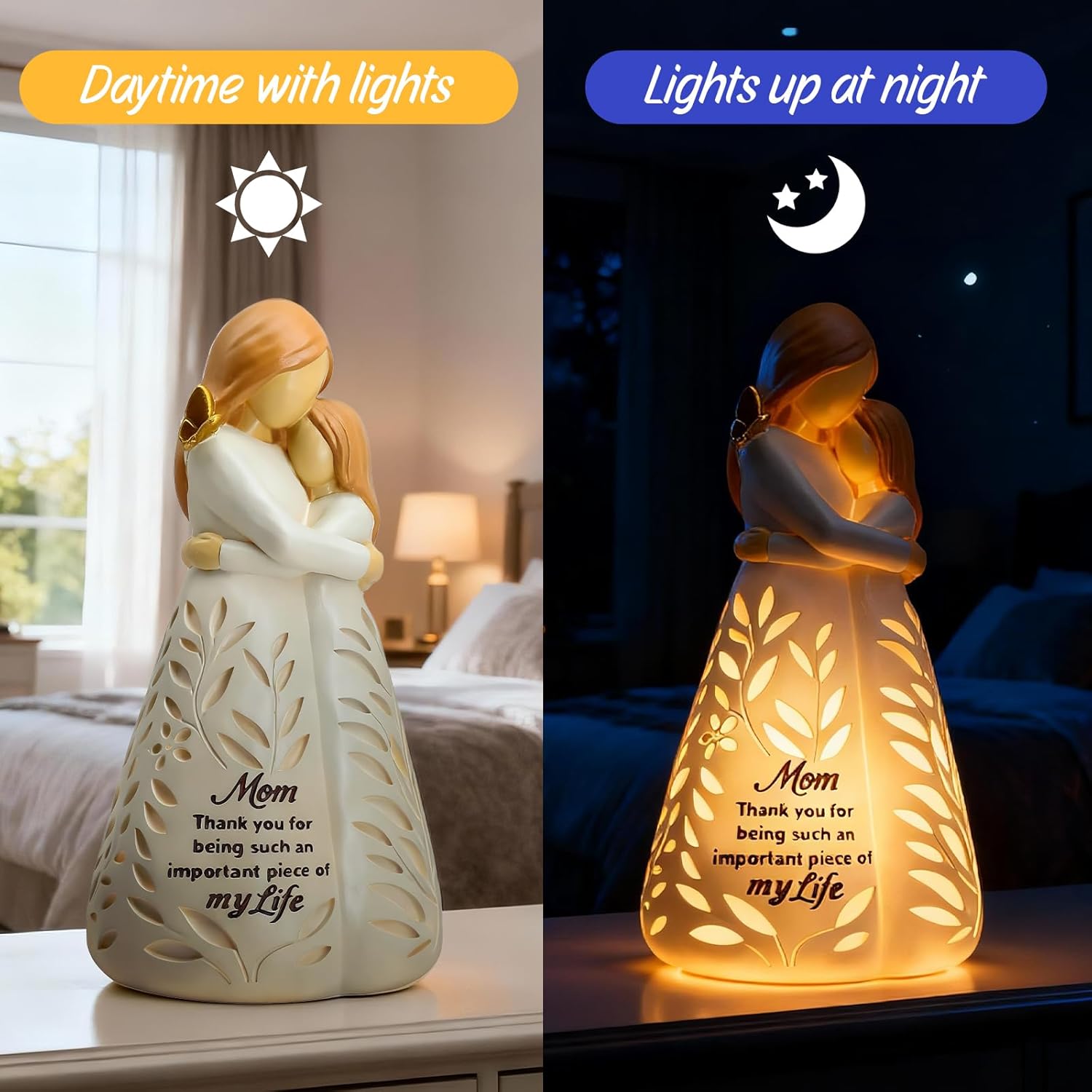 Regine Switzerland Mom Figurine Light - Remote Control Gift for Mother's Day, Birthday & Special Occasions