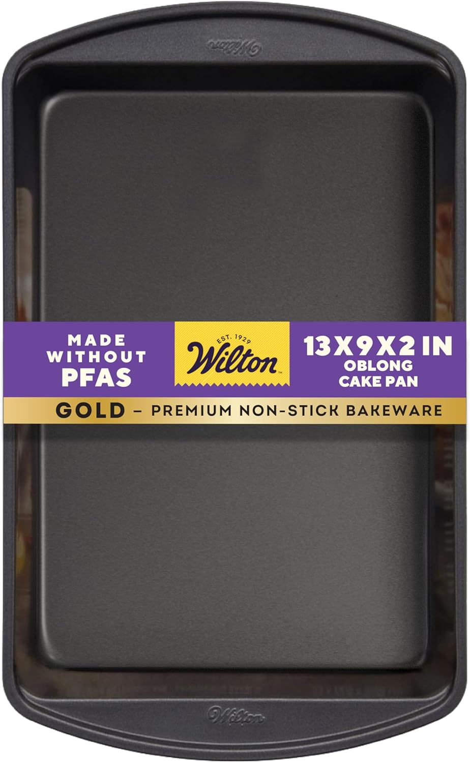 Wilton Gold Non-Stick Baking Pan - 13 x 9 Inch Oblong Cold-Rolled Steel Bakeware, PFAS-Free