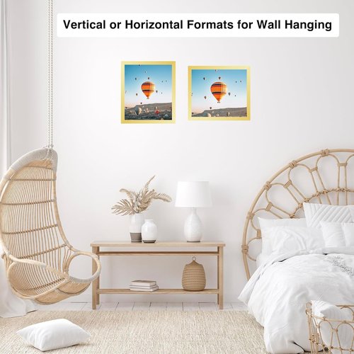 JCJMY 10x12 Gold Picture Frame - Wall Mounting Horizontally or Vertically | Shatter Resistant Plexiglass