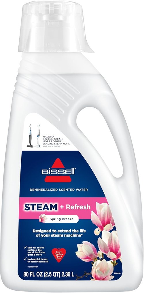 Bissell Spring Breeze Steam Water - 80oz Refreshing Cleaning Solution for Steam Cleaners