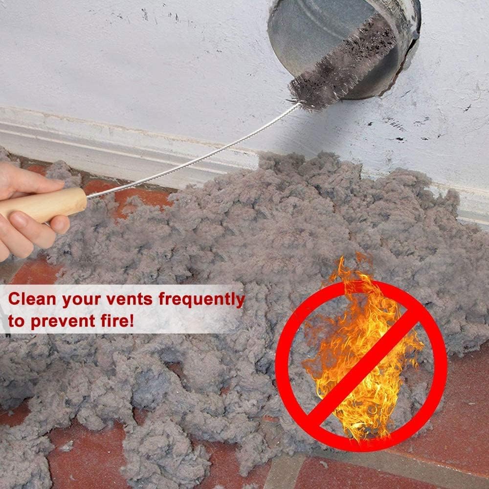 Sealegend Dryer Vent Cleaner Kit - 2 Flexible Lint Brushes & Vacuum Hose Attachments for Efficient Cleaning