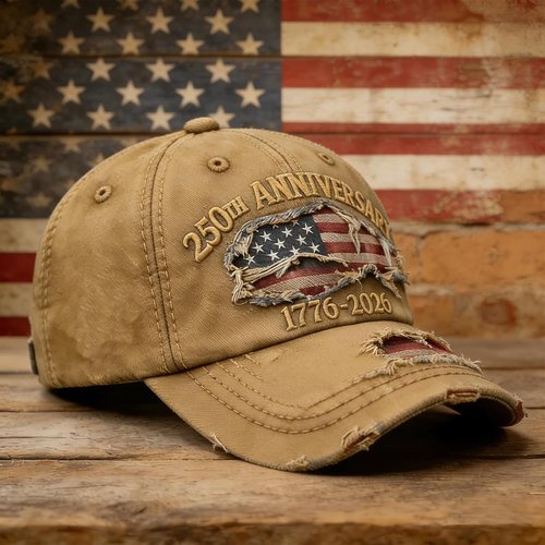 250 Anniversary USA Hat - Ripped Denim Baseball Cap for Men & Women | 250th Celebration Gear