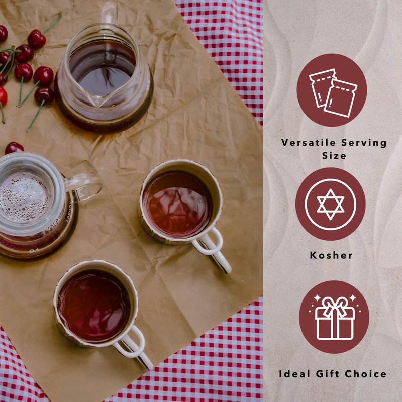 Ceremonie Wild Berry Herbal Fruit Infusion Tea - Full-Bodied, Sweet & Fruity - Caffeine Free with Hibiscus & Wild Berries - Bright Red Hue - 2-3 Minutes Steep Time - 20 Transparent Pyramid Sachet