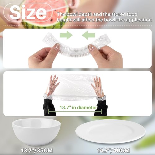 MAQIHAN 100 Extra Large Bowl Covers - Reusable Plastic Wrap for Sourdough Bread Baking & Food Storage