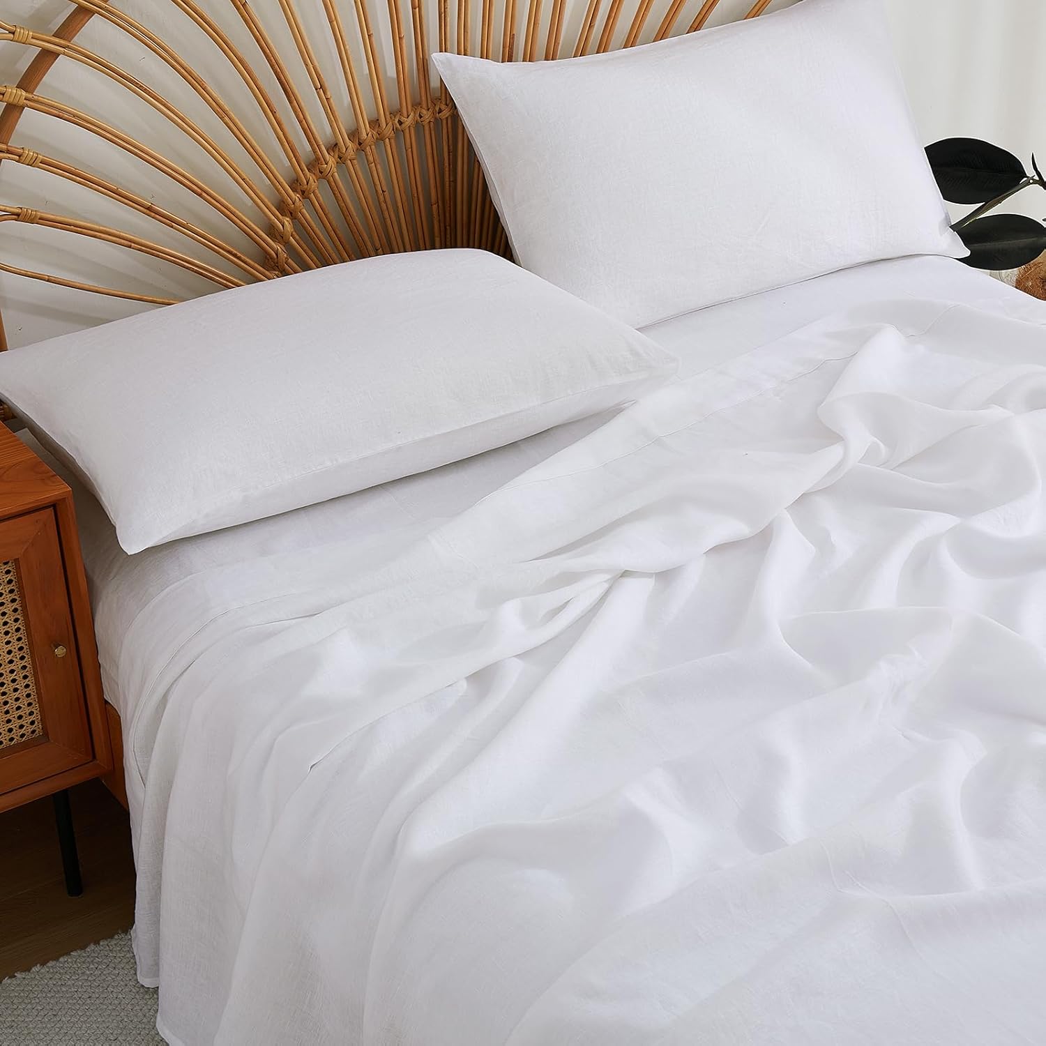 Skiennix 100% French Linen Pillowcase Set - Breathable Soft Linen Covers for Luxury Home Use | Gift for Mom