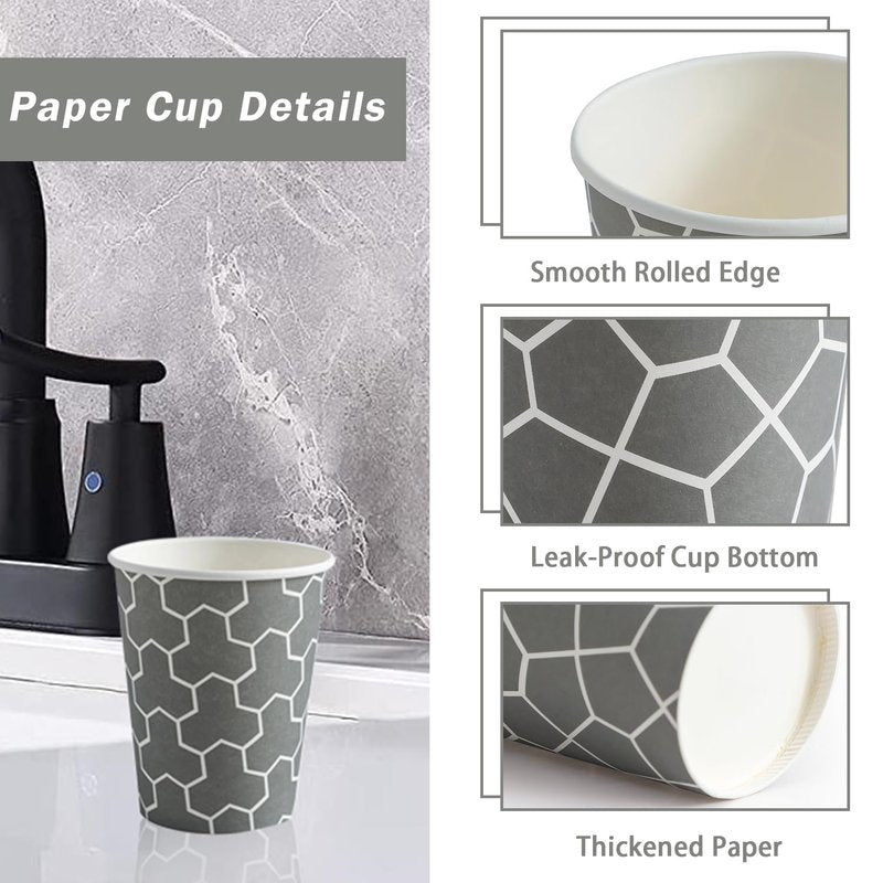 Huifany 300 Pack 5 oz Paper Cups, Disposable Bathroom Cups Small Mouthwash Cups, Hot/Cold Beverage Drinking Mini Cup for Party, Picnics, Water, Snack