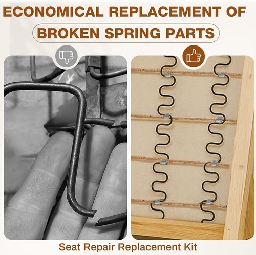 MorningRo 27'' Couch Upholstery Spring Repair Kit - 8 Heavy-Duty Springs & 40ft Steel Wire for Sagging Cushions