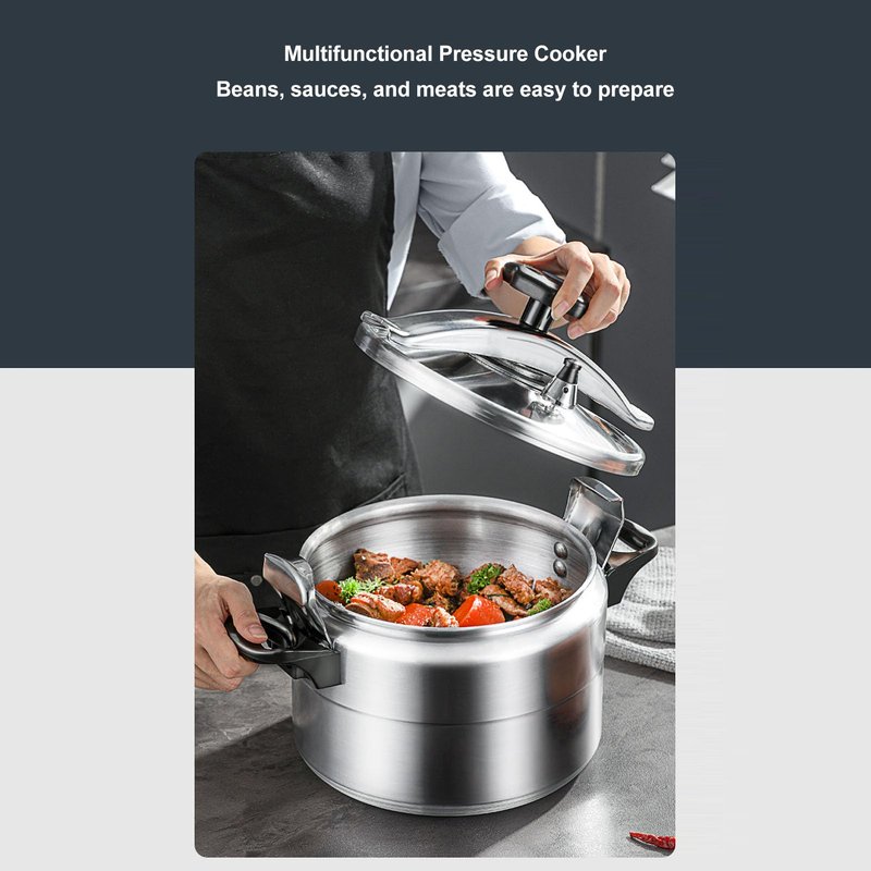 Pressure Cooker Thickened, Aluminum Large Capacity Anti Stick Explosion Proof Pressure Canner, Anti Stick coating, for Stewing, Steaming, Canning (7L)