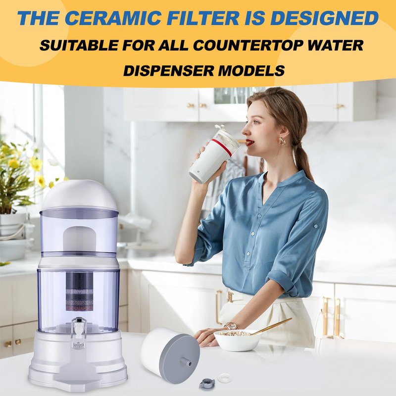 YKMGON 2Pack Replacement Ceramic Dome Water Filter 0.2 to 0.5 micron for Countertop Portable Water Purification System
