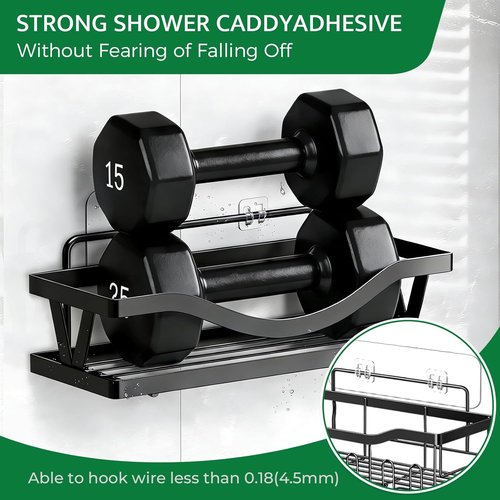 FGSAEOR Heavy-Duty Shower Caddy Adhesive Strips - Waterproof No-Drill Hooks for Bathroom & Kitchen Storage