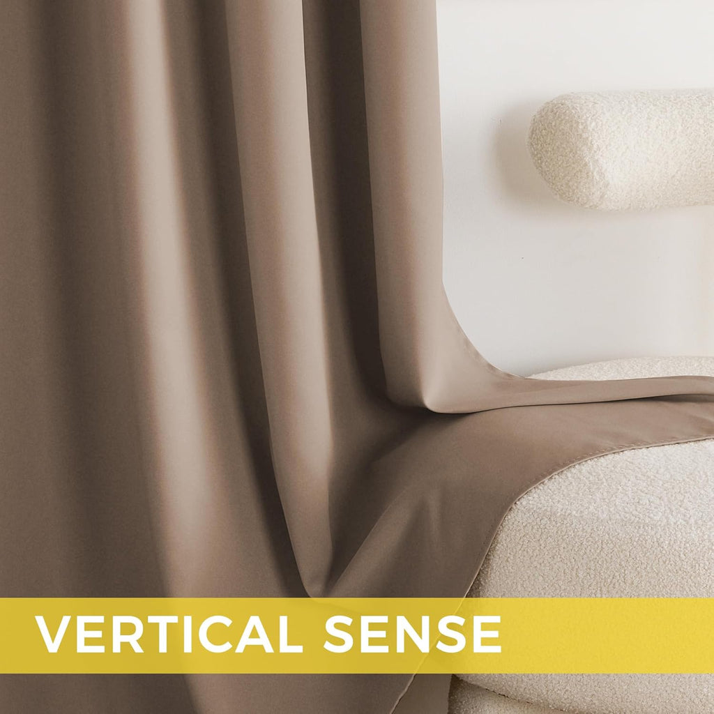 NICETOWN Room Darkening Curtains - 2 Panels in Cappuccino | W52 x L90 for Ultimate Light Control