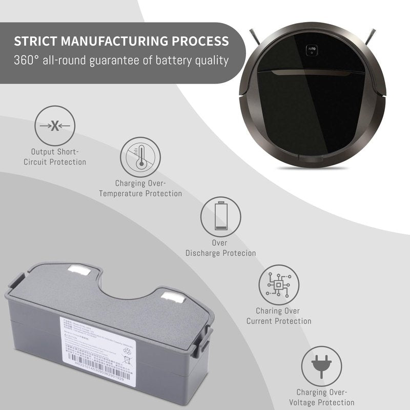 DT85G DT85 DT83G Battery for Ecovacs Deebot M80 Pro Robotic Vacuum Cleaner Parts Accessories DT87G DN650 BFD-yt DN700-BYD Robot Vacuum Cleaner Accumulator 83G 85G Battery Pack DM81 12V 3000mAh