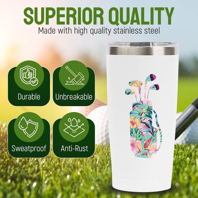 Seymour Butz Golf Gifts for Women - Insulated 20 oz Wine, Coffee Drink Tumbler- Gift for Woman Golfer