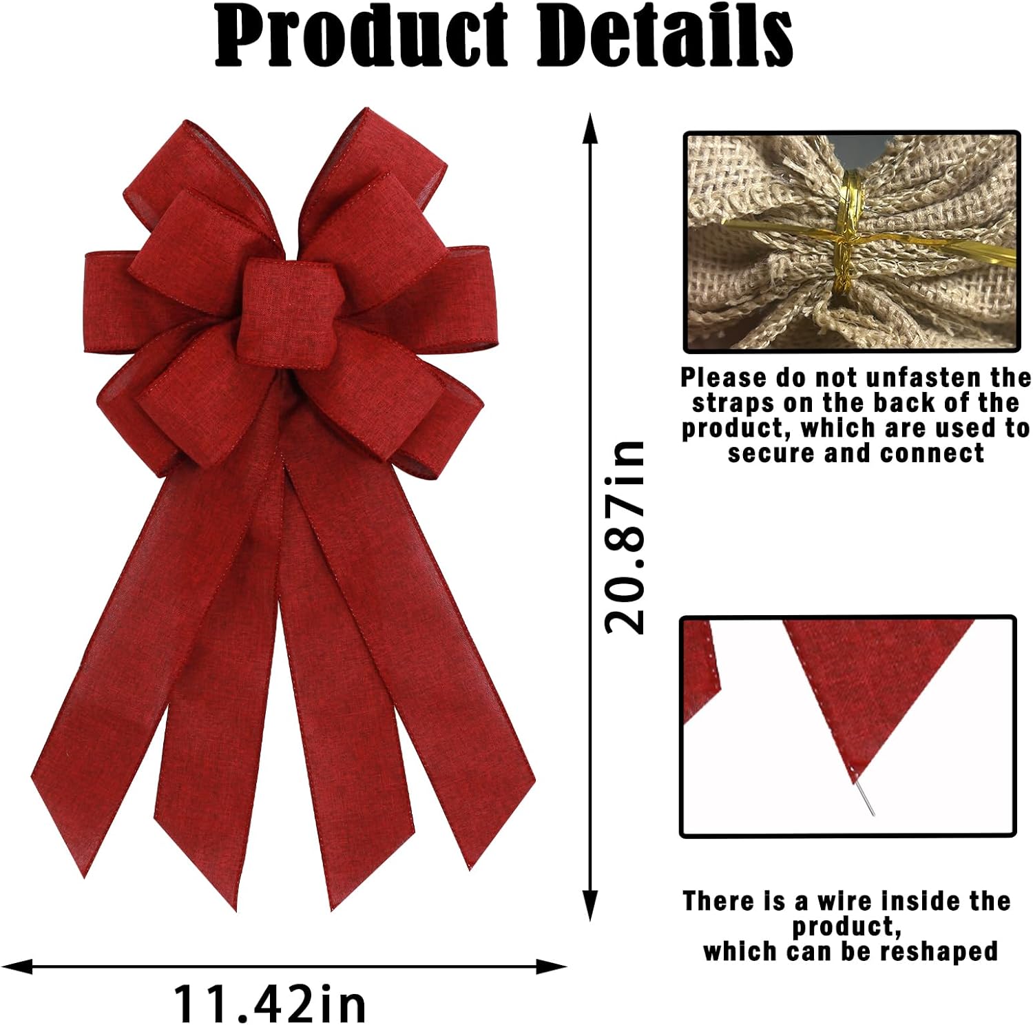 Regine Switzerland Burgundy Red Wreath Bow - Elegant Birthday & Anniversary Decor | Farmhouse Style for Front Door