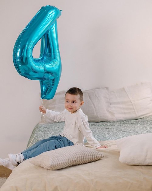 Blue Number 4 Balloon - 40 Inch Large Party Decoration for 4th Birthday Celebrations