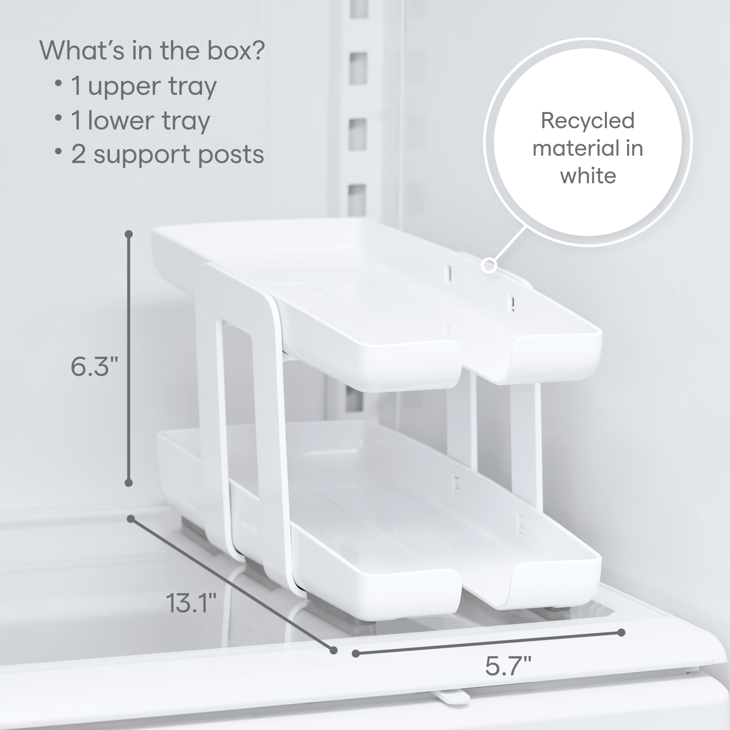 YouCopia RollDown Can Dispenser, Space-Saving Rolling Dispenser and Organizer for Refrigerator Storage, White