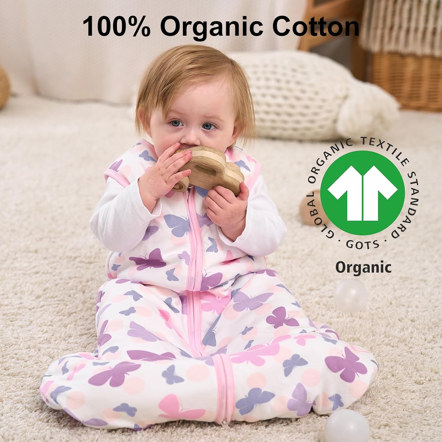Yoofoss Baby Sleep Sack - 1.5 Tog Organic Cotton Wearable Blanket for 18-24 Months | Warm & Comfy