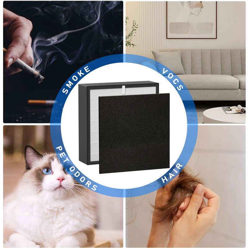 Silver Carbon FIT50 HEPA Filter Replacement, Compatible with BreatheSmart FF50, FIT50, FF50-VOC Air Cleaner Purifier, 2 Pack