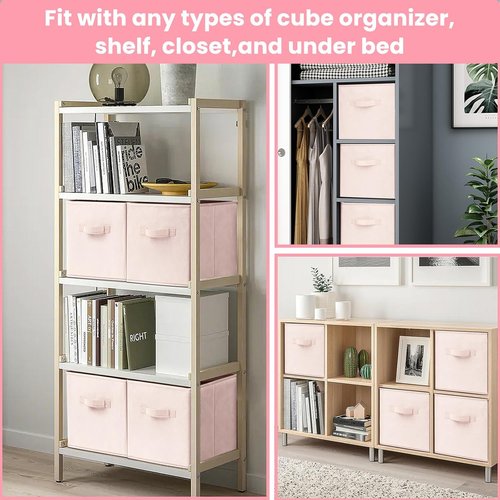 Criusia Storage Cubes - 13-Inch Heavy-Duty Fabric Bins for Closet Organization | 8-Pack Collapsible Baskets for Toys & Clothes