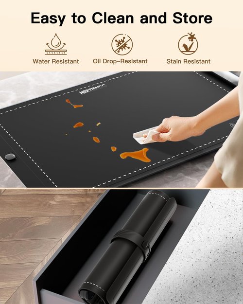 Food Warming Mat, Upgraded Graphene Full Surface Heating Foldable Heater Food Pad, Compact Silicone Materials, 6 Heat Settings, Multifunctional Food Warmers for Parties Buffet, Daily Life Use 2Pack