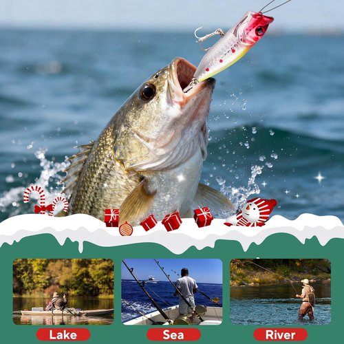 Fishing Advent Calendar 2025 - 24-Day Countdown Tackle Set with Lures for Fishermen & Boys