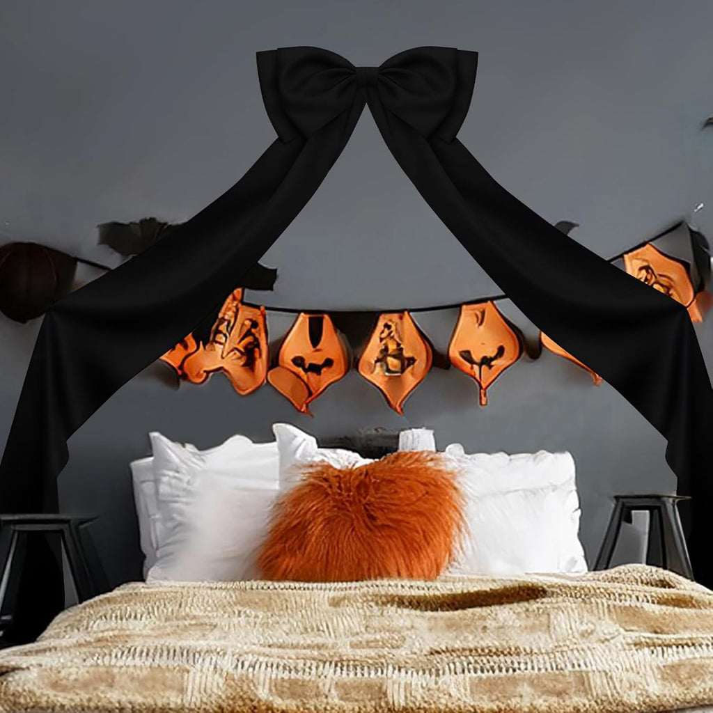 Skiennix Large Satin Bow Decoration - Giant Wall Bows for Weddings & Baby Showers | Black Decor