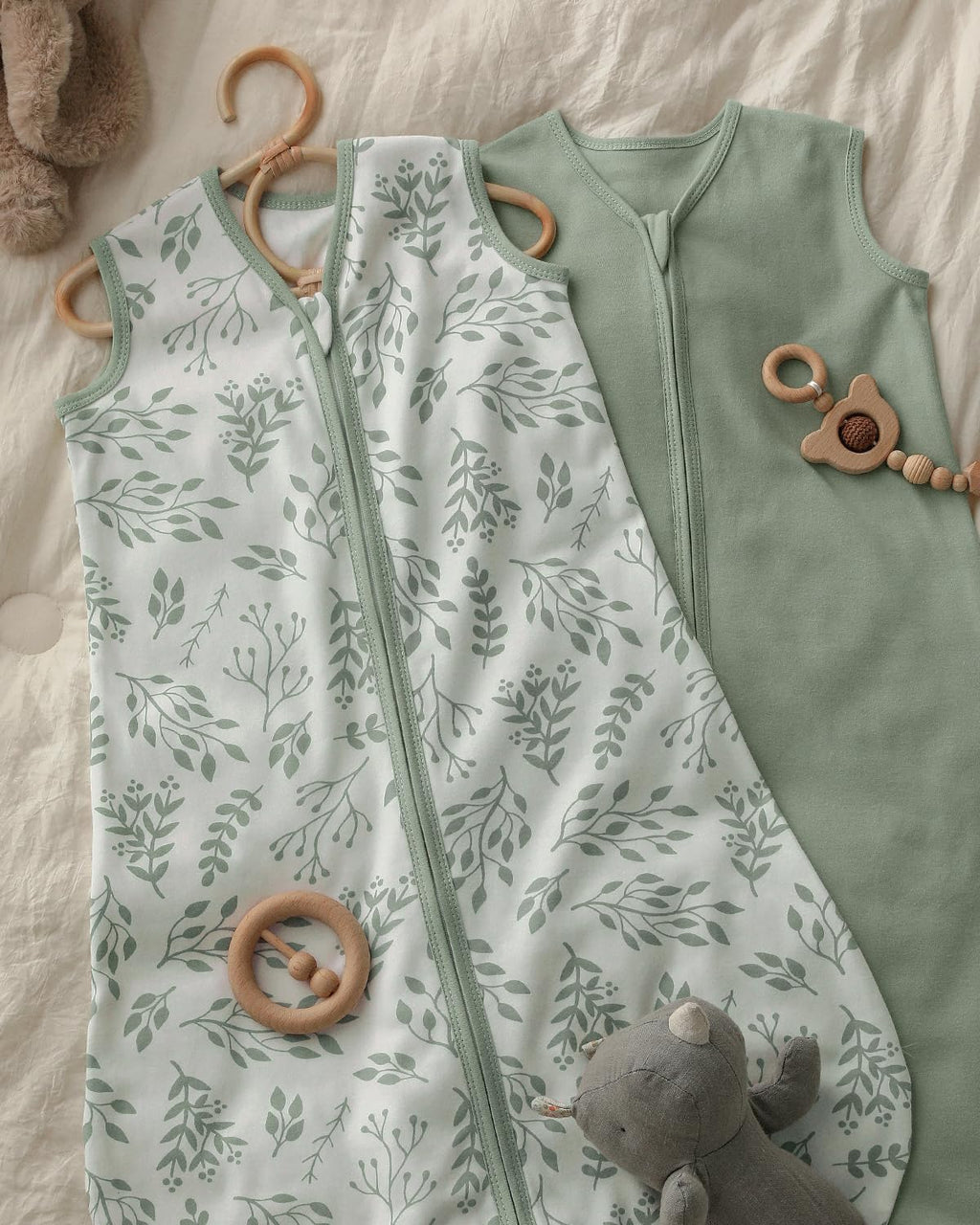 Yoofoss Baby Sleep Sack - 100% Organic Cotton Wearable Blanket for 18-24 Months | Lightweight 2-Way Zipper, TOG 0.5