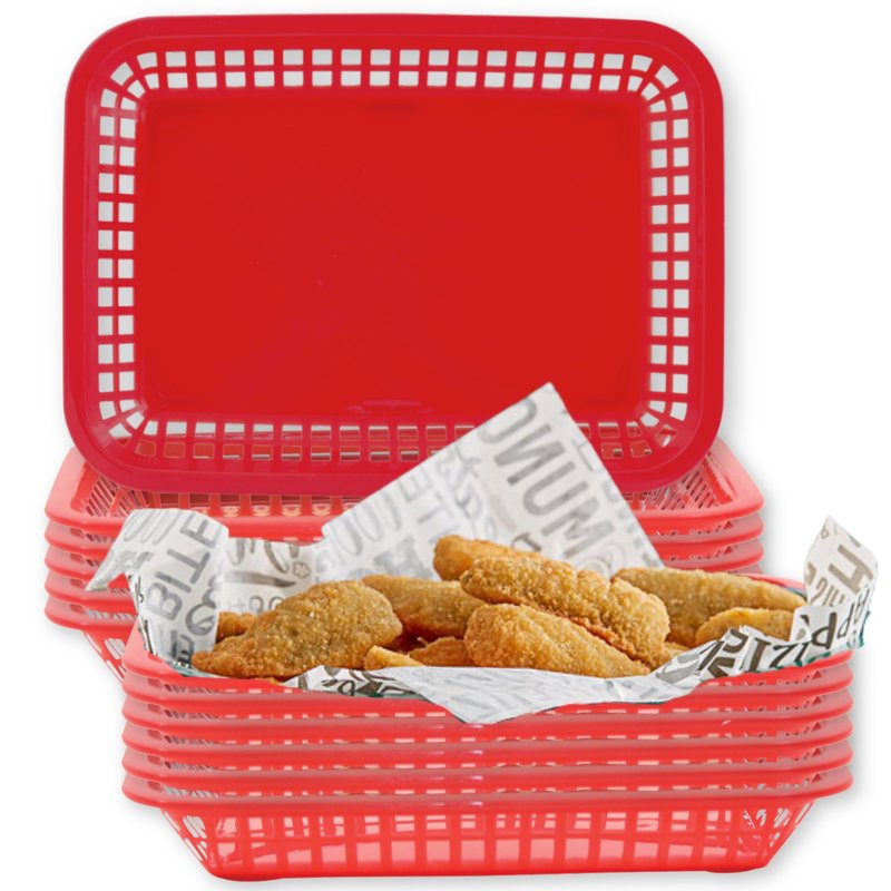TableCraft Products C1079R Cash and Carry Large Grande Basket, Red (Pack of 12)