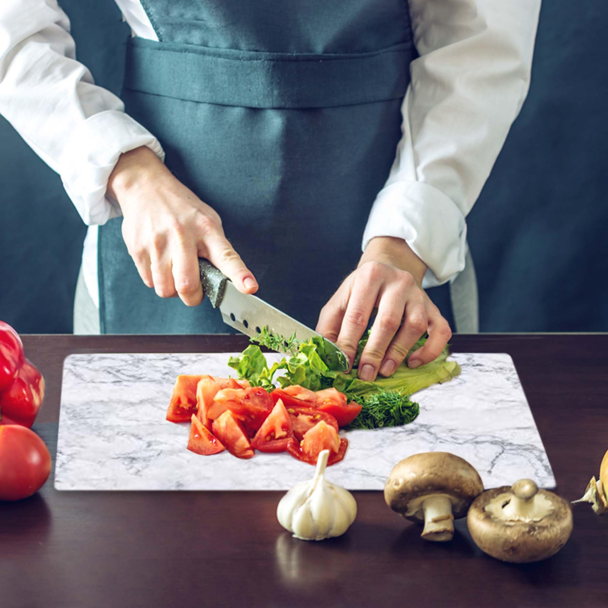 Pagnanno. Chopping Board-Catering Cutting Set-Kitchen Board-Glass Worktop Savers-Sink Chopping Board-Large-Worktop Protectors Heat Resistant-Marble Effect Grey (Design 1, 20 x 16 inches (Pack of 1))