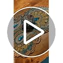 Lightnpro Teal Gold Beaded Paisley Table Runner 13x36 Christmas Decor