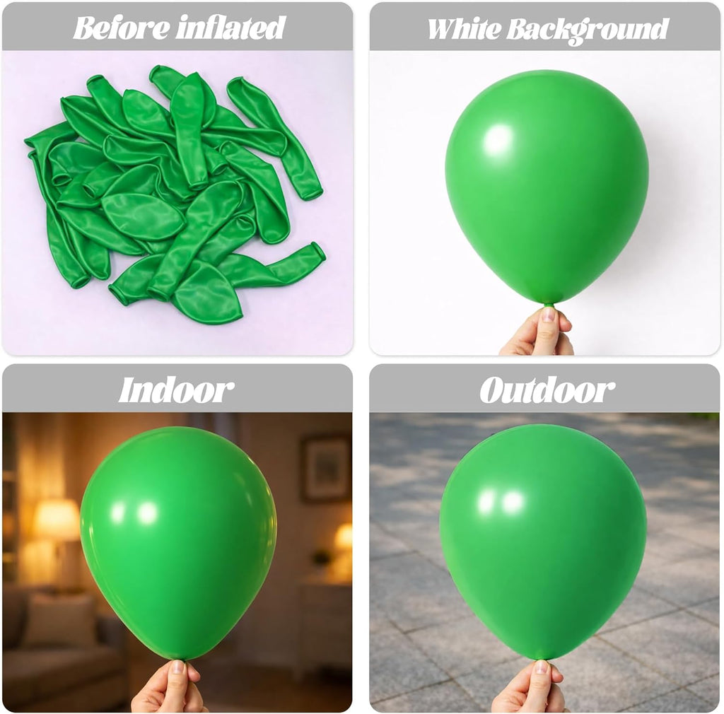 Voircoloria Green Balloon Garland Arch Kit - 90-Pack in Various Sizes for Graduation, Weddings & Parties