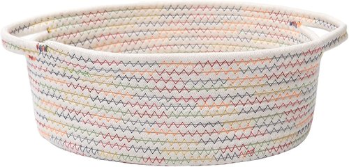 JMvicyroam Woven Storage Basket - Small Rope Organizer with Handles for Shelves & Closets | Colorful Gift Bin