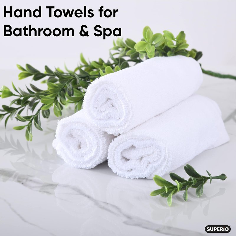 Superio Terry Cloth Rags White Washcloths 100% Cotton 12" Cleaning Cloths, Kitchen Towels, Facial Washcloth, Spa Cloths, Hand Towel, Small Lint Free Rags for Multi-Purposes (36 Pack)