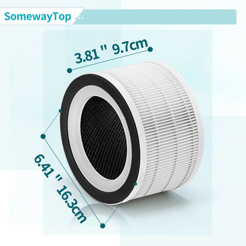 SomewayTop 4 Packs Air Filter Replacement Compatible with A-floia Air P urifier Fillo/Halo/Allo and Mooka Allo Match ASIN: B088FHCS83/B07JG1R2GB/B09M799DT4/B07WR2CT7V 3-IN-1 Filtration