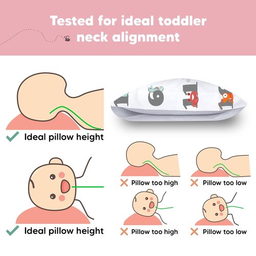 **My Little Dreamy Toddler Pillow - Organic Cotton Travel Bed Pillow with Soft, Breathable Pillowcase | 13x18 Inches for Ages 2-5**