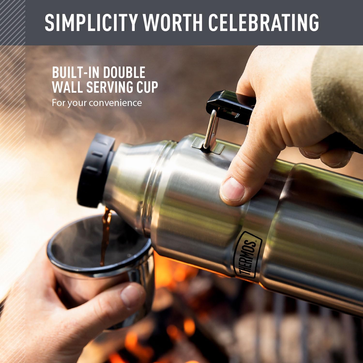 THERMOS Stainless King Vacuum-Insulated Beverage Bottle - 40 Ounce, Matte Stainless Steel Finish