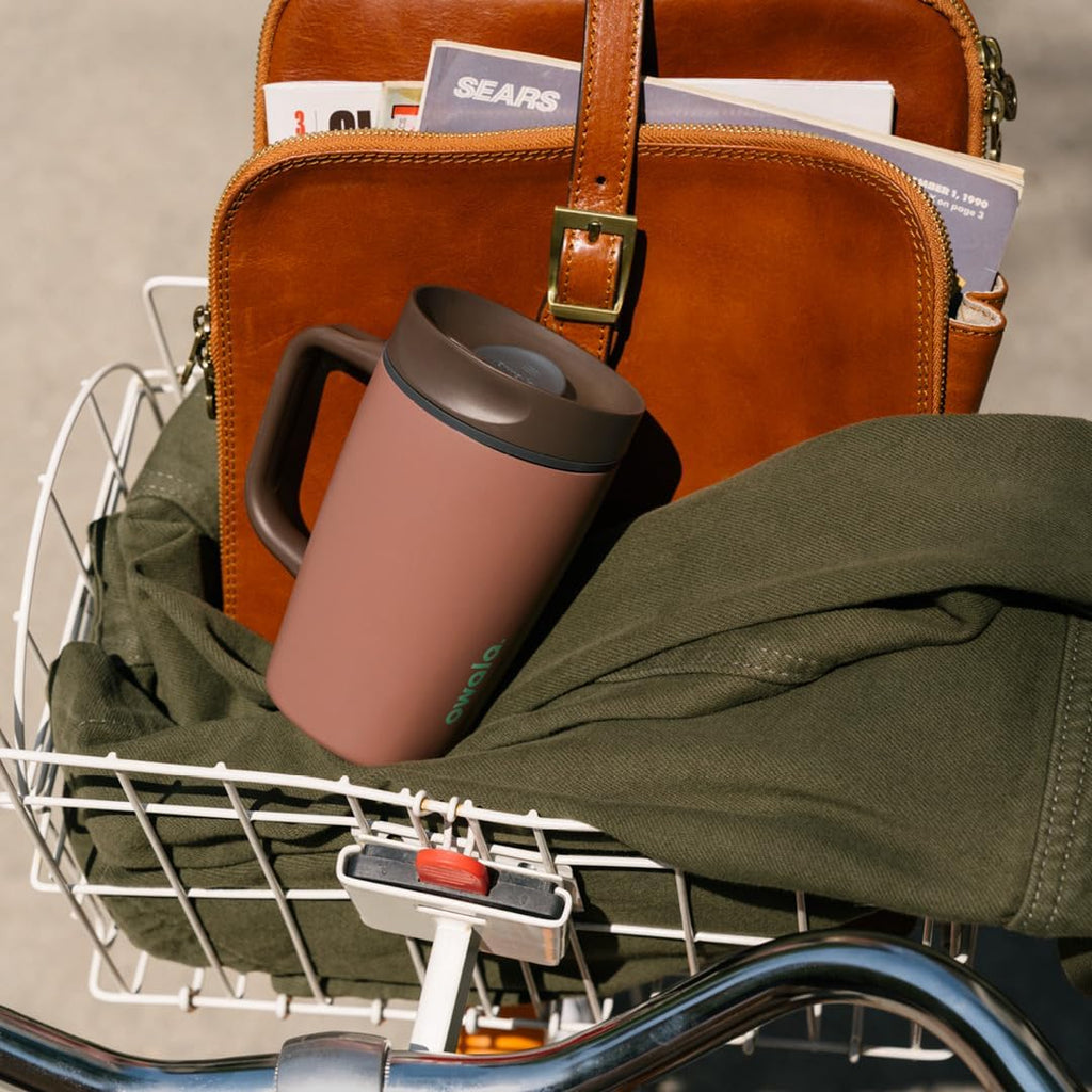 Owala SmoothSip Slider Stainless Steel Travel Mug - 100% Leak Proof, 12oz, BPA Free, Hot & Cold Drinks