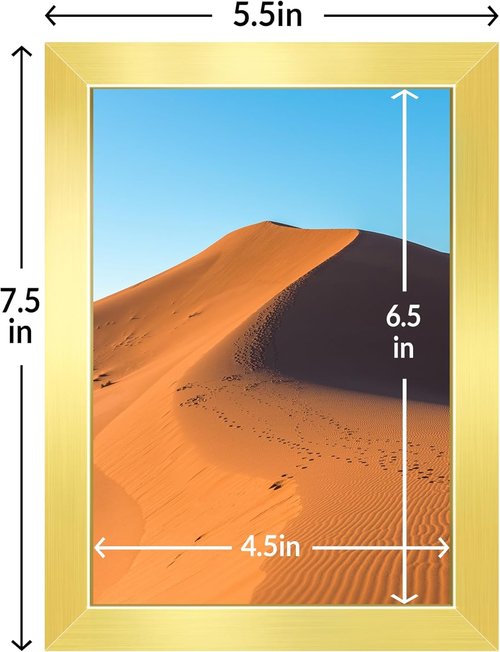 LaVie Home 5x7 Picture Frame - Elegant Gold Frame with HD Plexiglas for Wall Display | Classic Collection