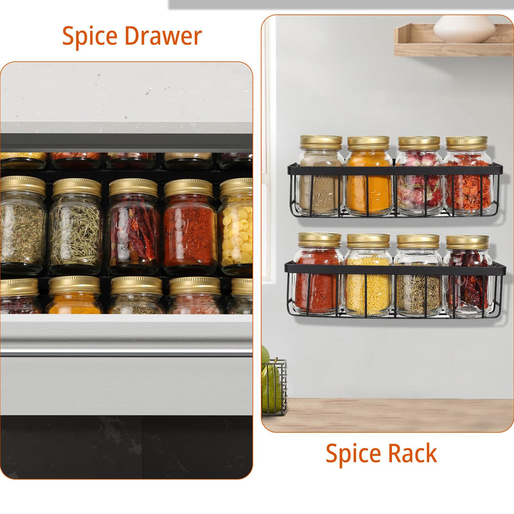 CycleMore 30 Pack 4oz Glass Mason Spice Jars, Round Spice Containers with Gold Metal Caps and Pour/Sift Shaker Lids-80pcs Labels,1pcs Silicone Collapsible Funnel,1Brush and Pen Included